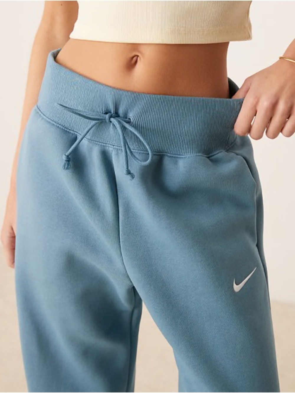 Nike Kids Blue Fleece Joggers with Swoosh